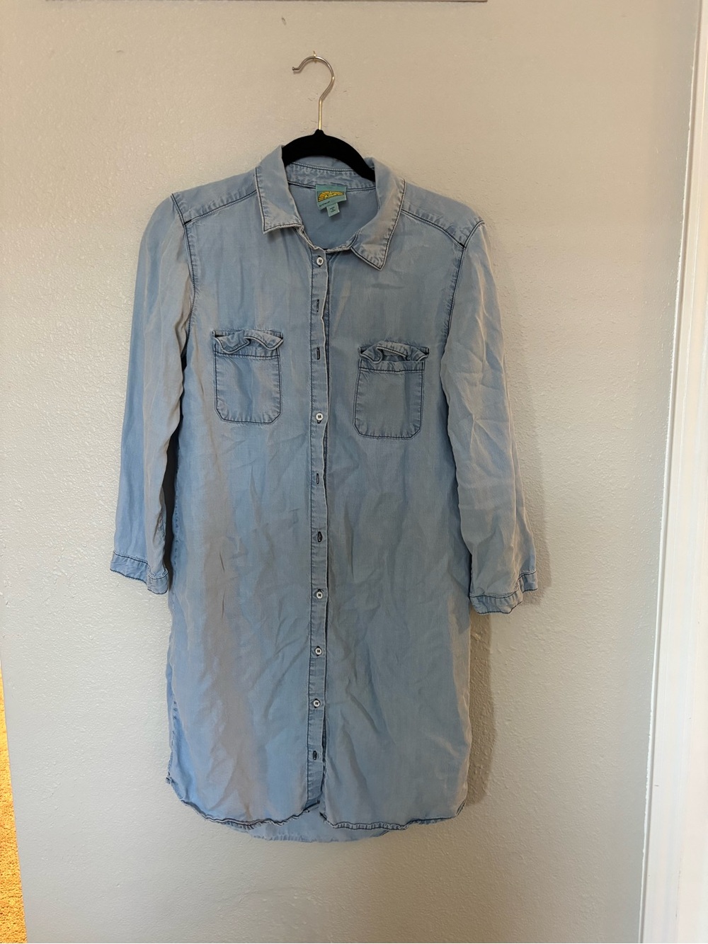 Light Wash Denim Shirt Dress